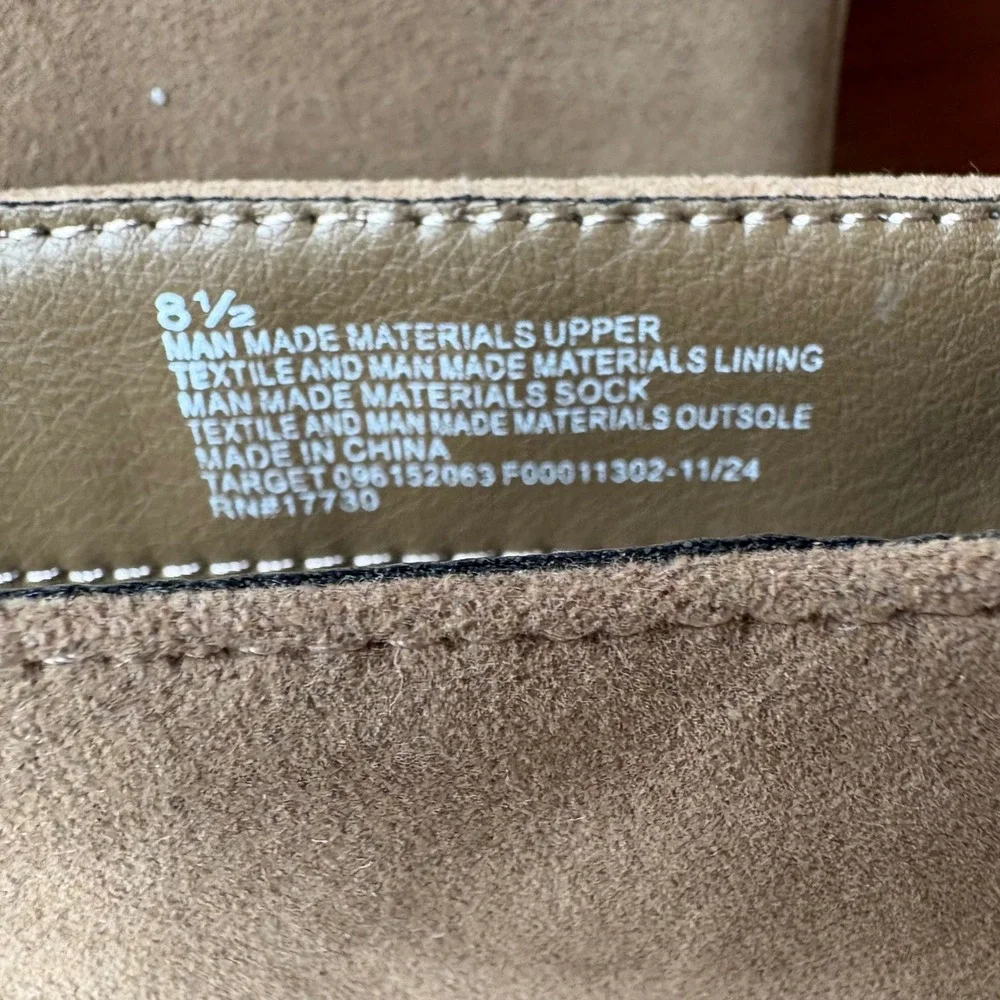 Universal Thread May Tan Faux Suede Tall Block Heel Boots‎ Size 8.NWT